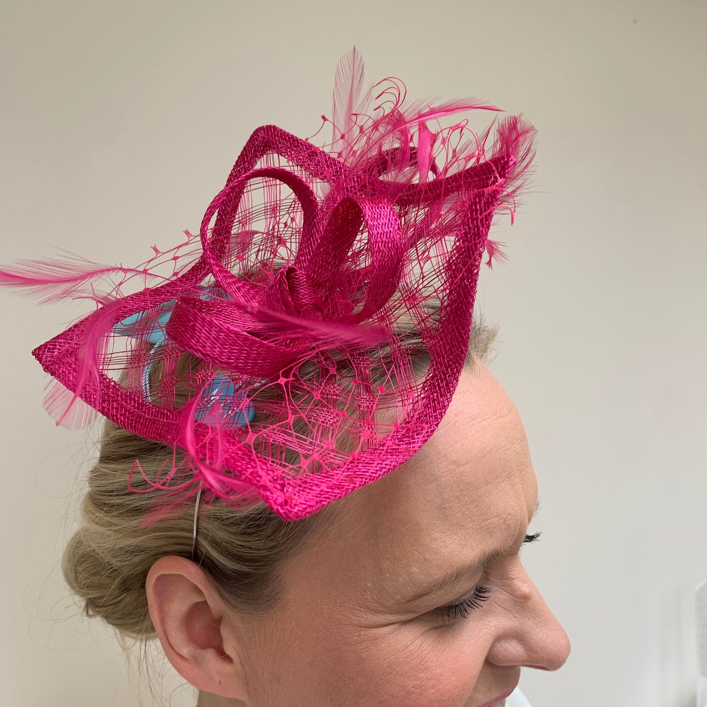 Max and Ellie HF1 Small Fascinator on Headband in Pinks
