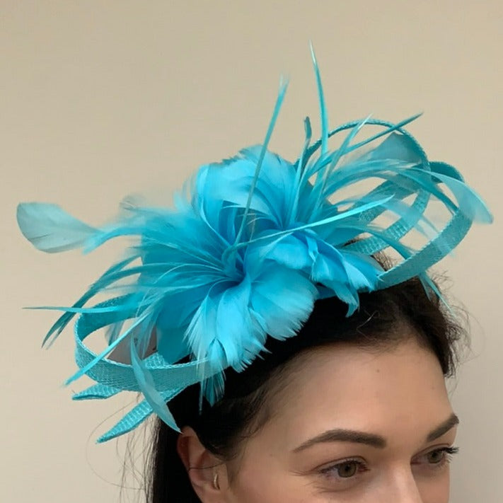 Libby Bea Fascinator with Feather Flowers