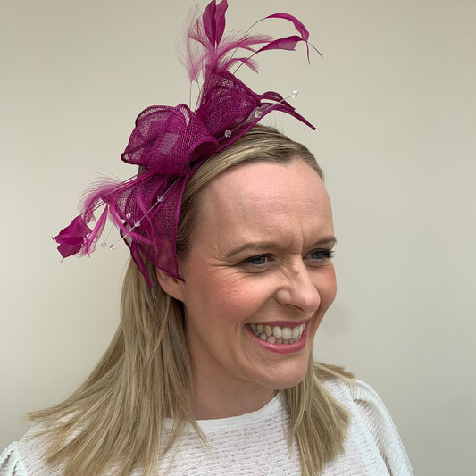 J Bees JB23/318 Fascinator in Purples and Lilacs