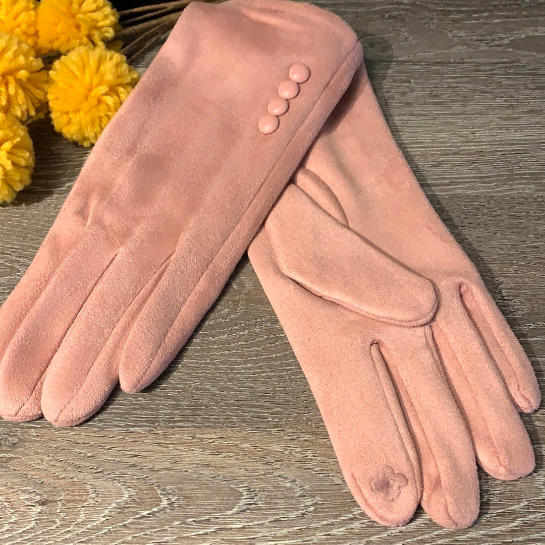 Ladies Button Detail Gloves