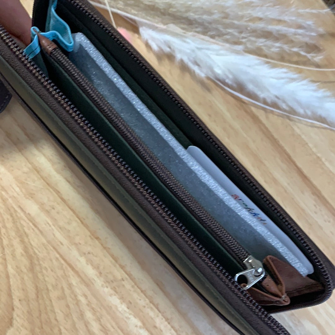 Amazon.com: Bveyzi Women RFID Blocking Wallet Leather Zip Around Phone  Clutch Large Capacity Ladies Travel Purse Wristlet (Wine Red) : Clothing,  Shoes & Jewelry