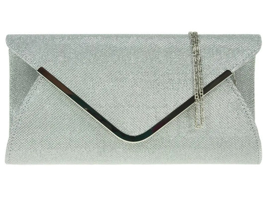 Koko 2870 Silver Glitter Clutch Bag