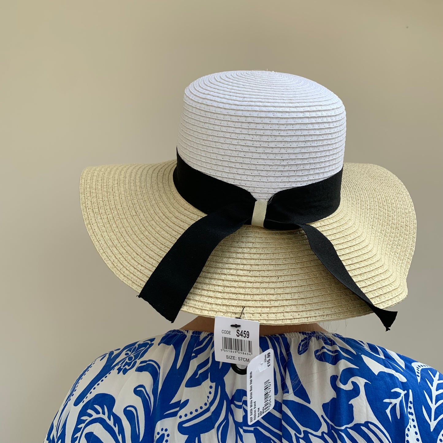 Wide Brim Sun Hat With Ribbon Band