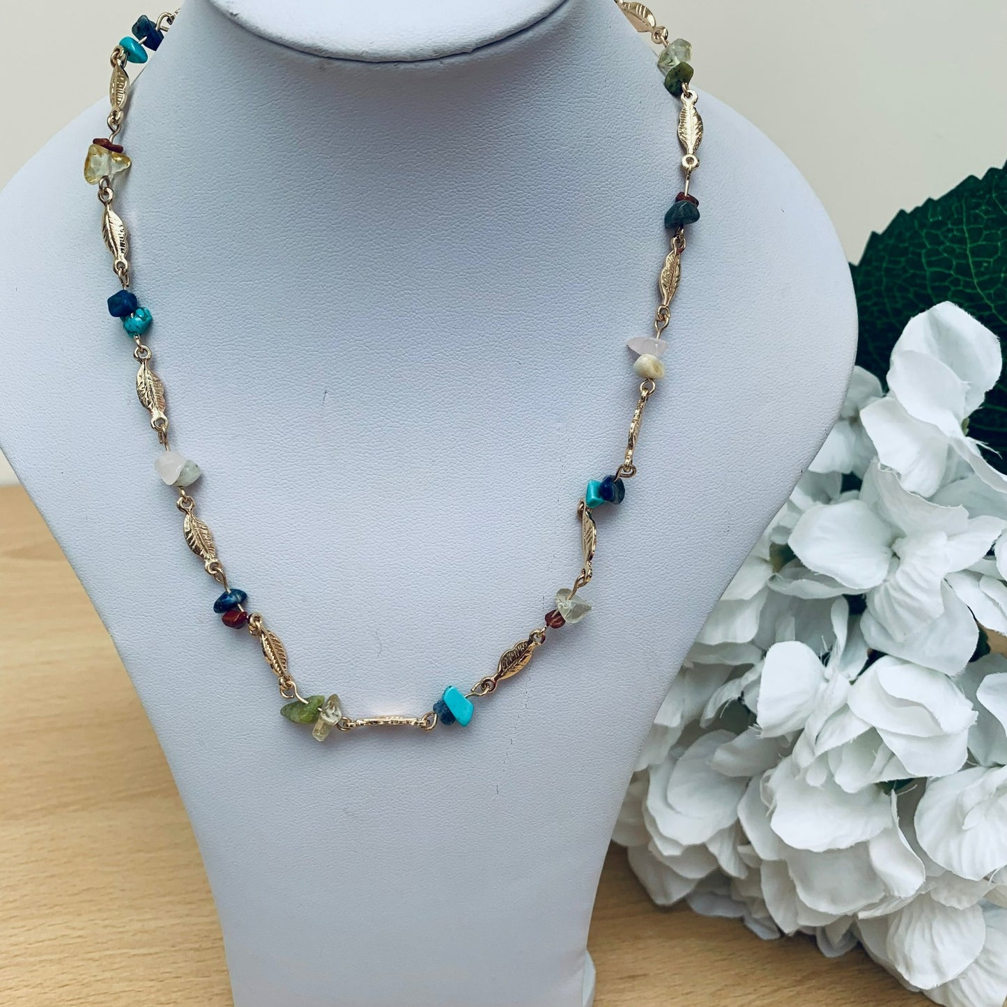 Mac Gold and Multi Bead Fashion Necklace