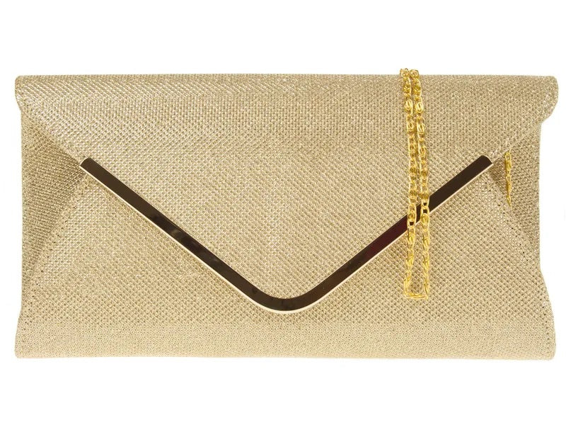 Koko 2870 Gold Glitter Clutch Bag
