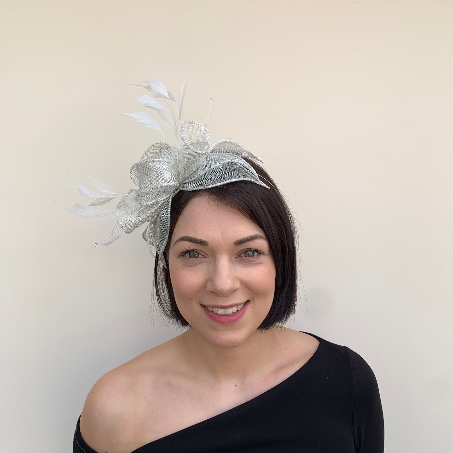 J Bees JB23/318 Fascinator in Greys and Silvers