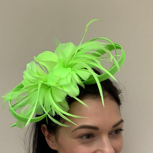 Libby Bea Fascinator with Feather Flowers