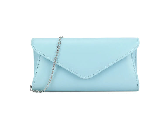 Koko Powder blue envelope clutch bag