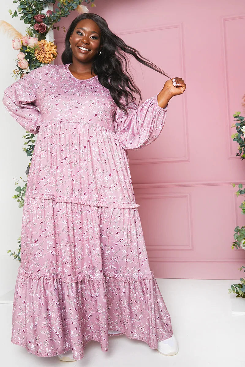 Mauve maxi dress plus size best sale